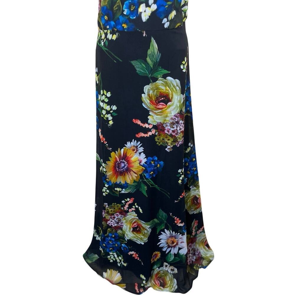 NWT Teri Jon Rickie Freeman Beaded Sleeveless Floral Maxi Dress Gown Sz 12 $760 - Picture 7 of 15
